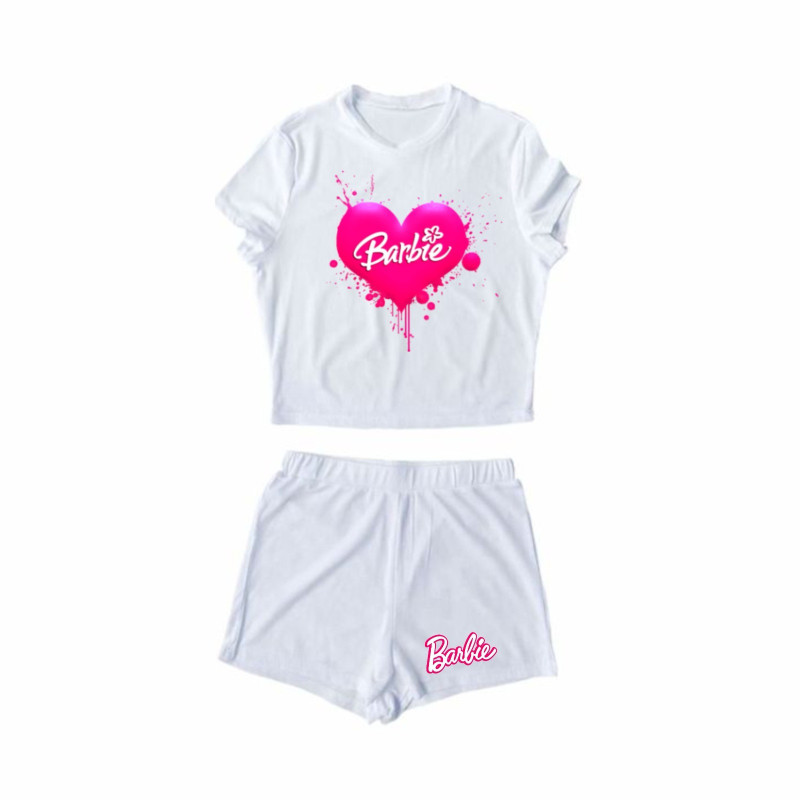 Al amal Barbie summer track suit(3 Designs) for Girls ( White )