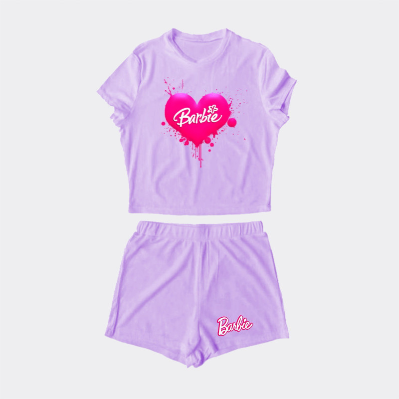 Al amal Barbie summer track suit(3 Designs) for Girls ( Purple )