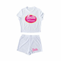 Al amal Barbie summer track suit(4 Designs) for Girls ( White )