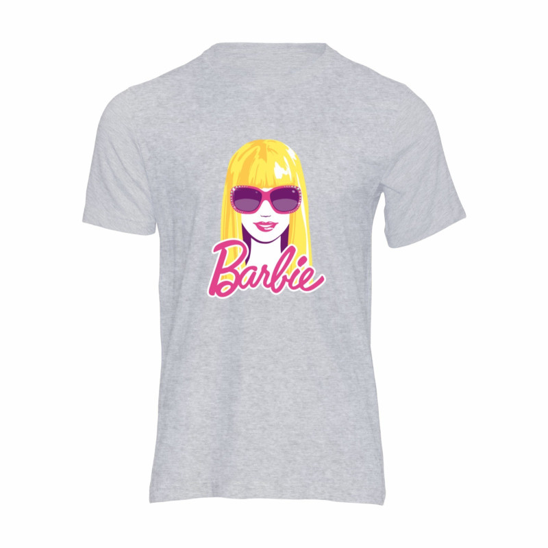 Al amal Barbie causual T-shirt(2 Designs) for Girls ( Grey )