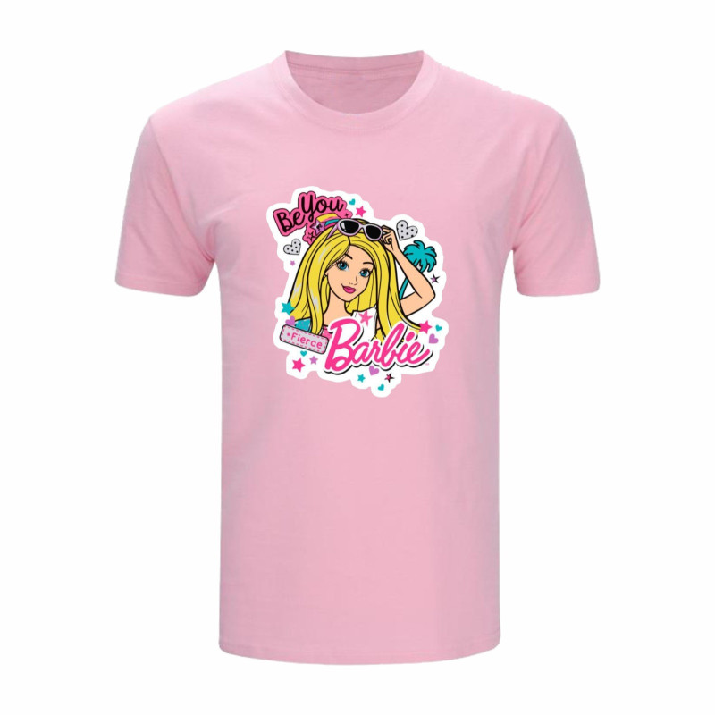 Al amal Barbie causual T-shirt(3 Designs) for Girls ( Pink )