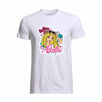 Al amal Barbie causual T-shirt(3 Designs) for Girls ( White )