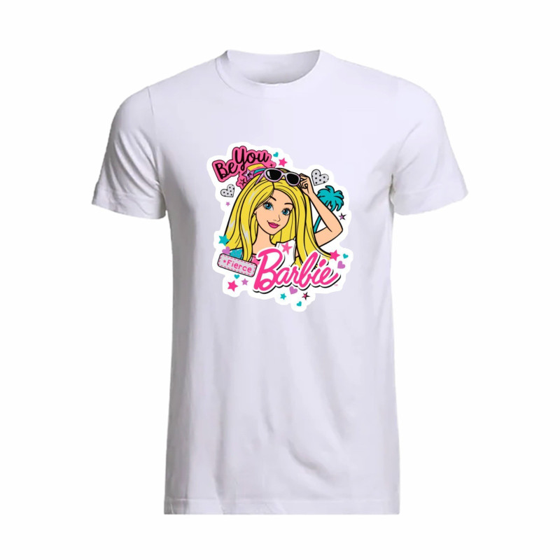 Al amal Barbie causual T-shirt(3 Designs) for Girls ( White )