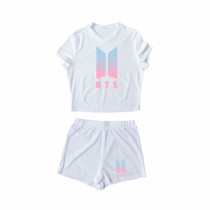 Al amal Bts summer track suit(1 Design) for Girls ( White )