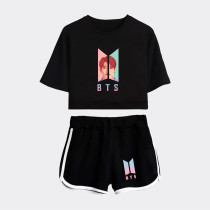 Al amal Bts summer track suit(2 Design) for Girls ( Black )