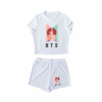 Al amal Bts summer track suit(2 Design) for Girls ( White )