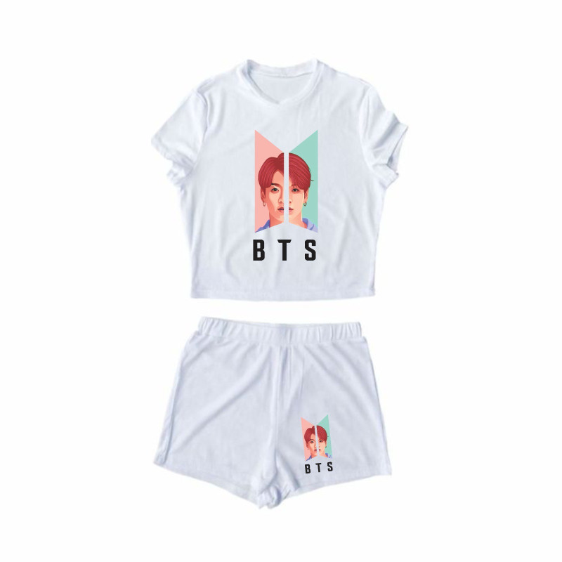 Al amal Bts summer track suit(2 Design) for Girls ( White )