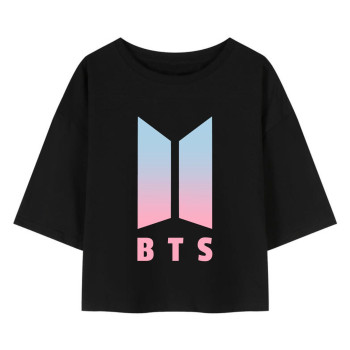 Al amal BTS crop Top(1 Designs) for Girls ( Black )