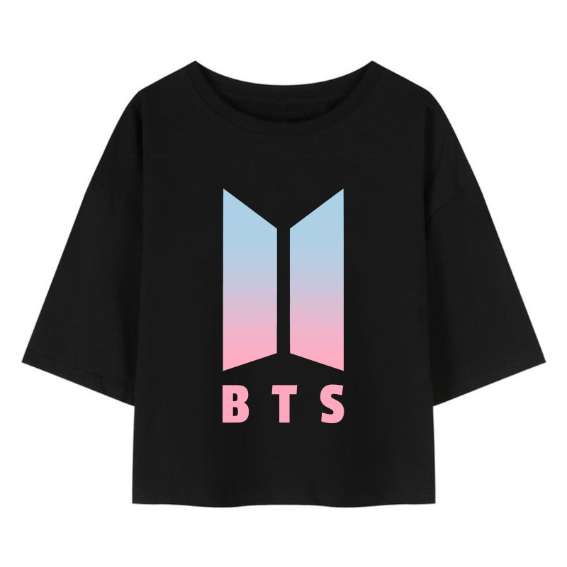 Al amal BTS crop Top(1 Designs) for Girls ( Black )