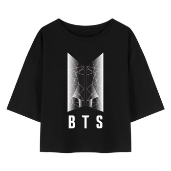 Al amal BTS crop Top(2 Designs) for Girls ( Black )