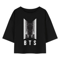 Al amal BTS crop Top(2 Designs) for Girls ( Black )
