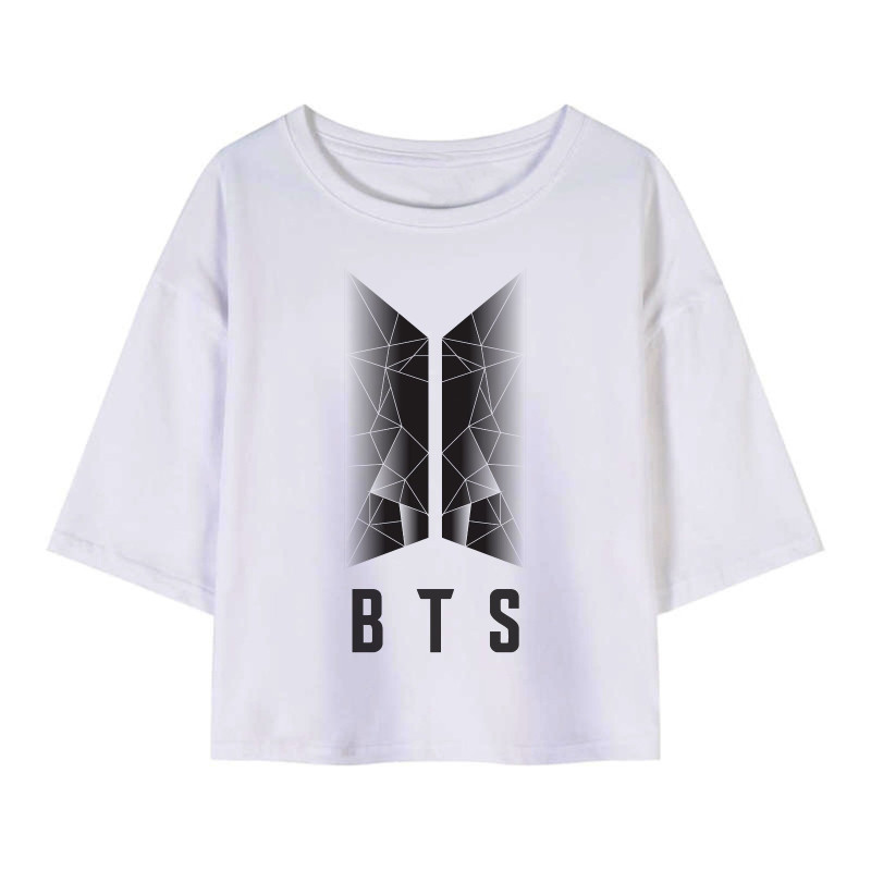 Al amal BTS crop Top(2 Designs) for Girls ( White )