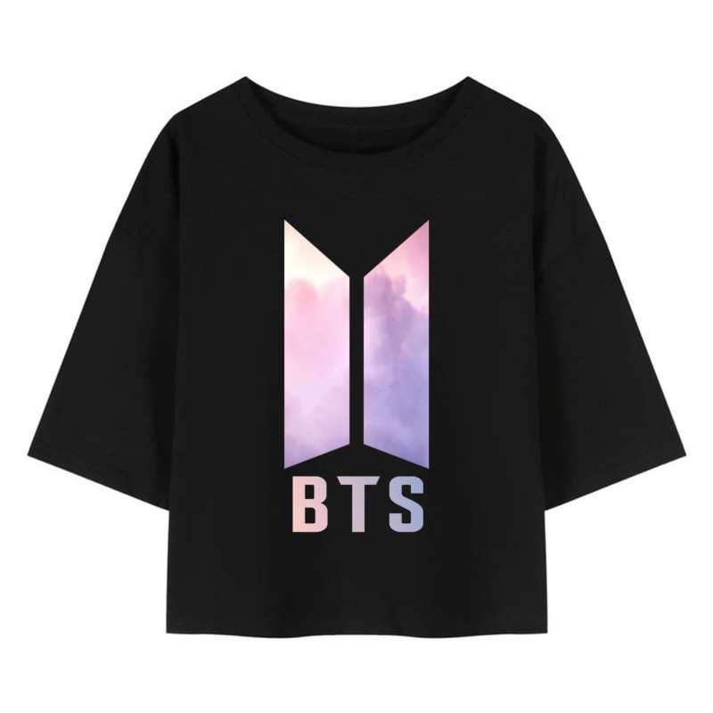 Al amal BTS crop Top(3 Designs) for Girls ( Black )