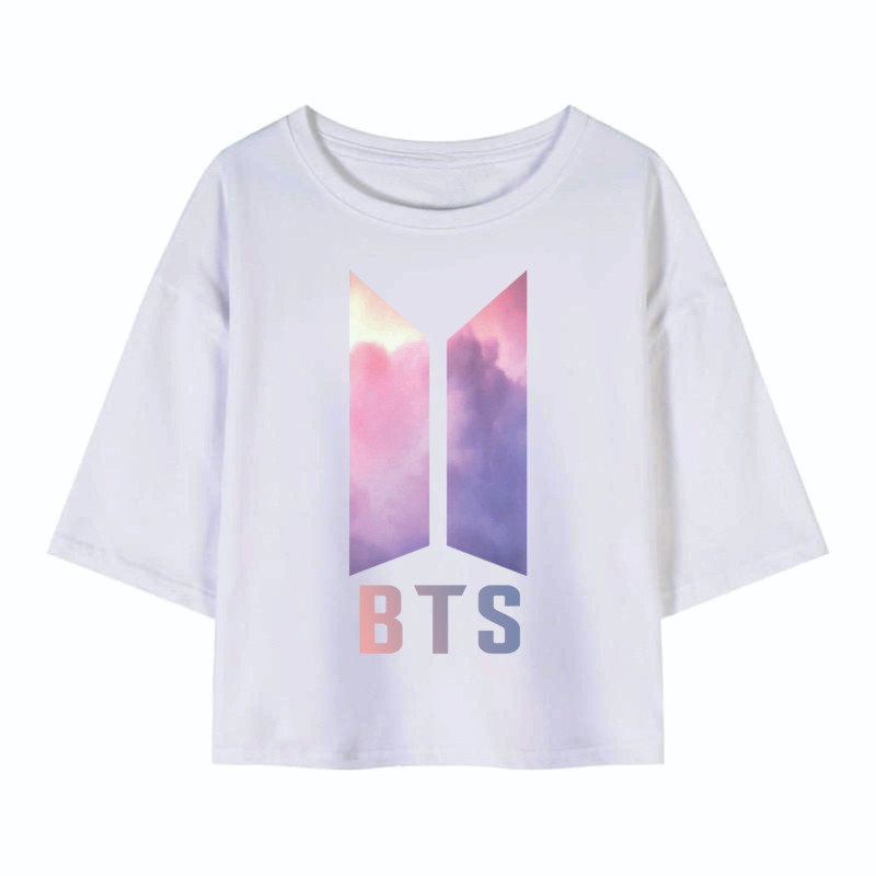 Al amal BTS crop Top(3 Designs) for Girls ( White )