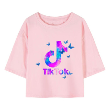 Al amal TiKTok crop Top(1 Design) for Girls ( Pink )