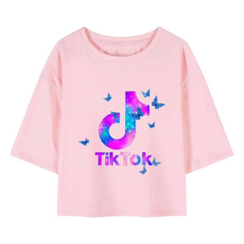 Al amal TiKTok crop Top(1 Design) for Girls ( Pink )