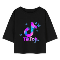 Al amal TiKTok crop Top(1 Design) for Girls ( Black )