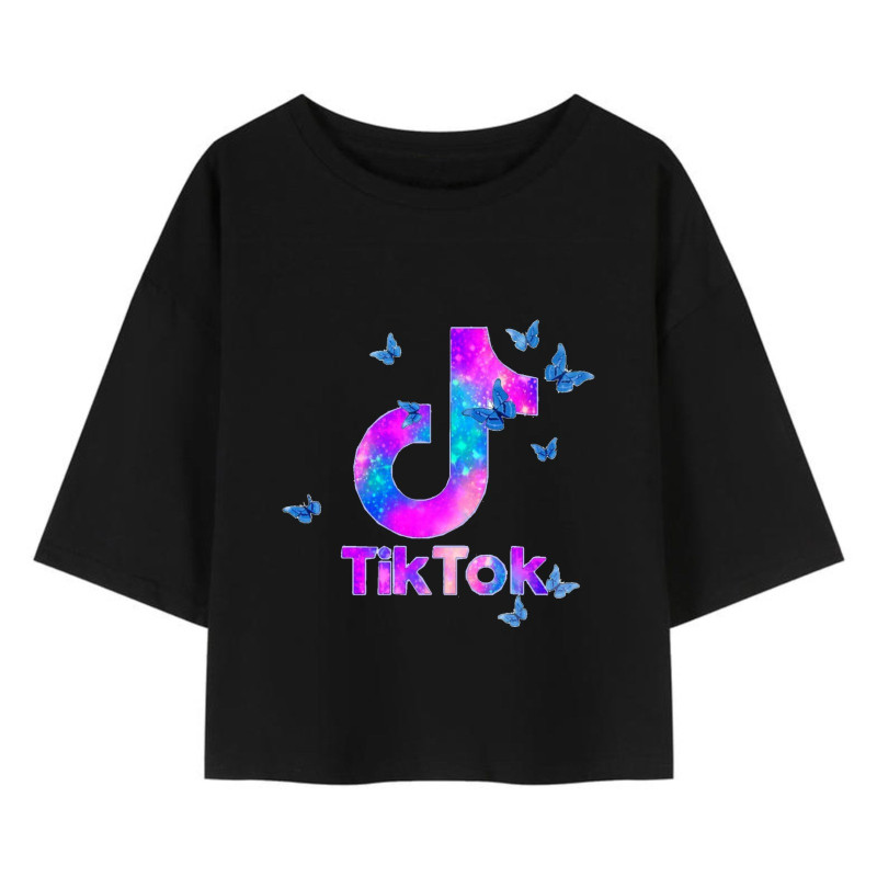 Al amal TiKTok crop Top(1 Design) for Girls ( Black )