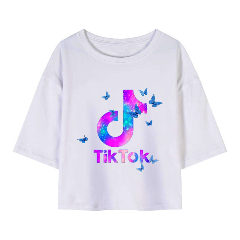 Al amal TiKTok crop Top(1 Design) for Girls ( Grey )