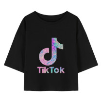 Al amal TiKTok crop Top(2 Design) for Girls ( Black )