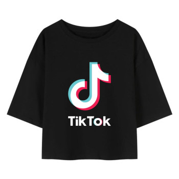 Al amal TiKTok crop Top(2 Design) for Girls ( Navy Blue )