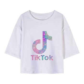 Al amal TiKTok crop Top(2 Design) for Girls ( Grey )