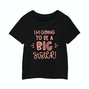 Al amal Big Sister T shirt(1 designs) for Girls ( Black )