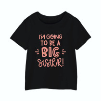Al amal Big Sister T shirt(1 designs) for Girls ( Black )