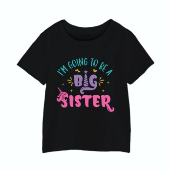 Al amal Big Sister T shirt(2 designs) for Girls ( Black )