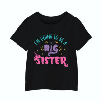 Al amal Big Sister T shirt(2 designs) for Girls ( Black )