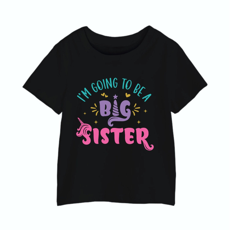Al amal Big Sister T shirt(2 designs) for Girls ( Black )