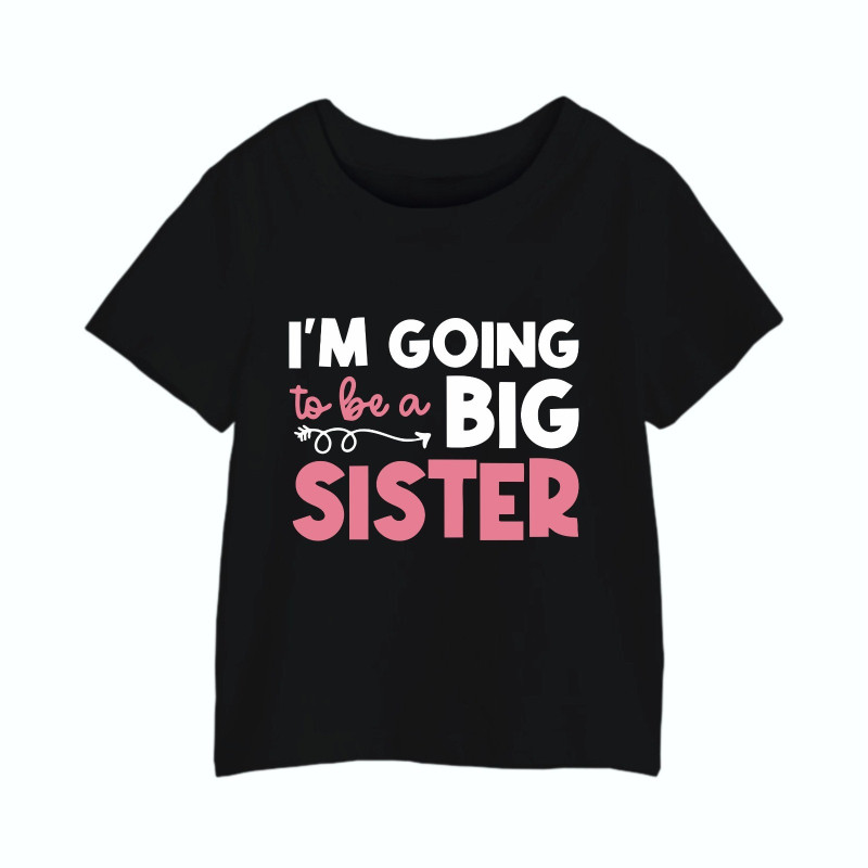 Al amal Big Sister T shirt(3 designs) for Girls ( Black )