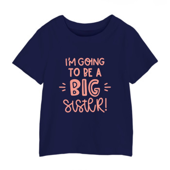 Al amal Big Sister T shirt(1 designs) for Girls ( Navy Blue )