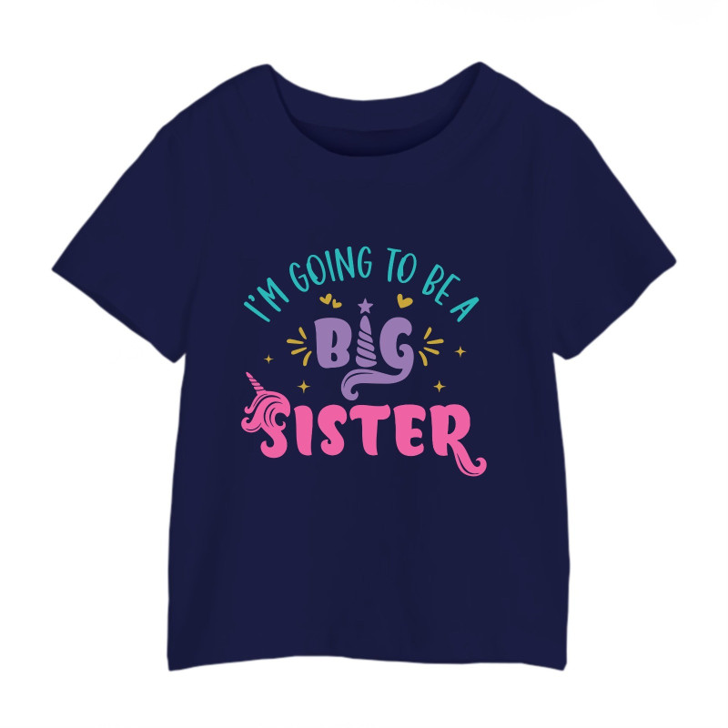 Al amal Big Sister T shirt(2 designs) for Girls ( Navy Blue )