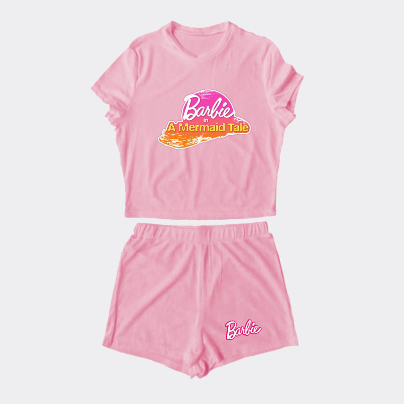 Al amal Barbie summer track suit(1 Designs) for Girls ( Pink )