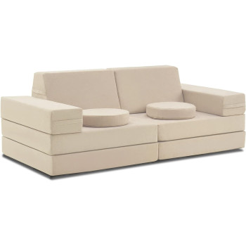 Jela Kids Couch Play Couch 10Pcs Sofa Set (Classic, Sand Beige)