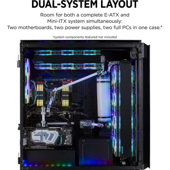 Corsair Obsidian 1000D Super-Tower Case, Smoked Tempered Glass, Aluminum Trim - Integrated Commander PRO Fan And Lighting Controller, CC-9011148-WW