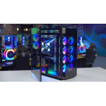 Corsair Obsidian 1000D Super-Tower Case, Smoked Tempered Glass, Aluminum Trim - Integrated Commander PRO Fan And Lighting Controller, CC-9011148-WW