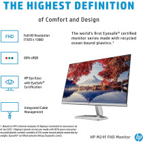HP M24F Full Hd 23.8 Ips Lcd Monitor With Hdmi,Vga,Amd Freesync -Silver Black