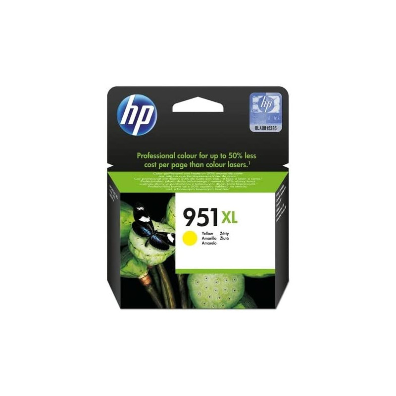 HP 951Xl High Yield Yellow Original Ink Cartridge, Cn048Ae