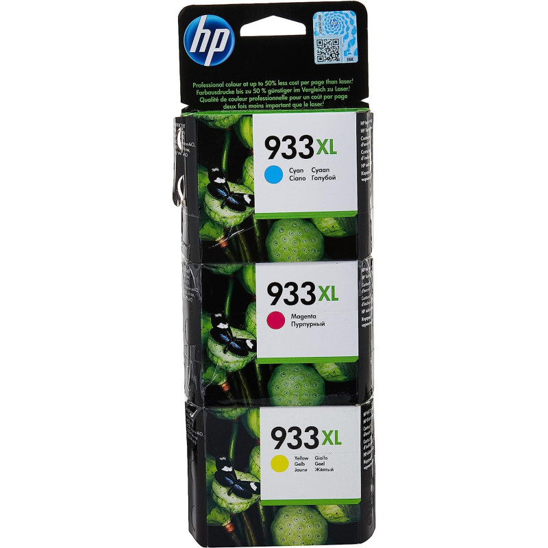HP 933Xl Cyan,Magenta And Yellow Original Ink Cartridge Cn054+Cn055+Cn056