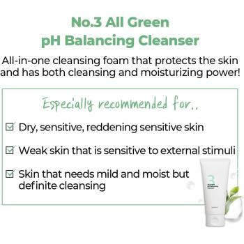 Numbuzin No. 3 All Green pH Balancing Cleanser, 120ml