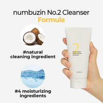 Numbuzin No.2 Deep Clean Fresh Cream Cleanser, 4.05oz/ 120ml, Whipped cream foam, Deep Pore Cleansing, Natural cleaning ingredient, Moisturizing