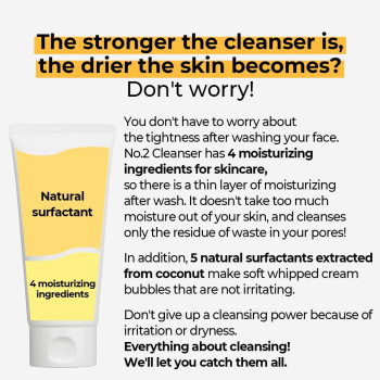 Numbuzin No.2 Deep Clean Fresh Cream Cleanser, 4.05oz/ 120ml, Whipped cream foam, Deep Pore Cleansing, Natural cleaning ingredient, Moisturizing