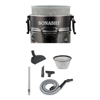 Sonashi 2400W 25L Drum Vacuum Cleaner (SVC-9029D) (SILVER-BLACK)