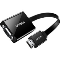 UGREEN Active HDMI To VGA Adapter Converter With 3.5mm Audio Jack Up To 1080P Compatible For PC, Laptop, Ultrabook, Raspberry Pi, Chromebook, Black