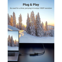 UGREEN Active HDMI To VGA Adapter Converter With 3.5mm Audio Jack Up To 1080P Compatible For PC, Laptop, Ultrabook, Raspberry Pi, Chromebook, Black
