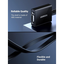 UGREEN Active HDMI To VGA Adapter Converter With 3.5mm Audio Jack Up To 1080P Compatible For PC, Laptop, Ultrabook, Raspberry Pi, Chromebook, Black