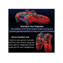 ZAQ DUALSHOCK 4 Wireless Controller for PlayStation 4 with Bluetooth Joystick Gaming Remote Control Camo Red 