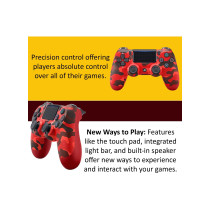 ZAQ DUALSHOCK 4 Wireless Controller for PlayStation 4 with Bluetooth Joystick Gaming Remote Control Camo Red 